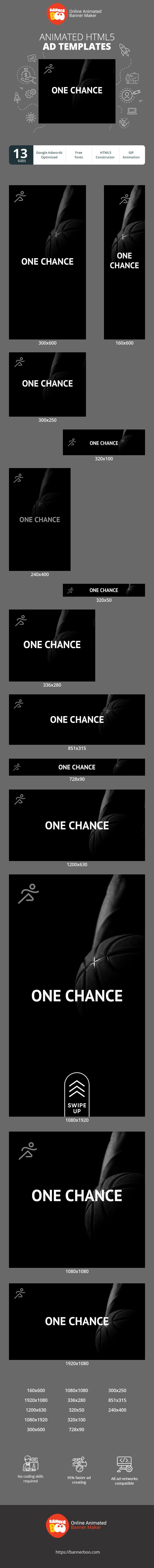 Banner ad template — One Way One Chance One Win — Sports Betting