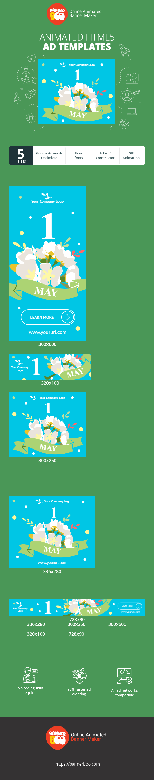 Banner ad template — 1 May — International Workers' Day