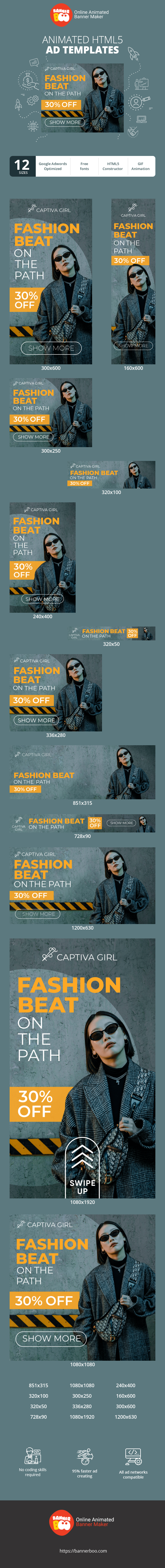Шаблон рекламного банера — Fashion Beat On The Path — знижка 30%