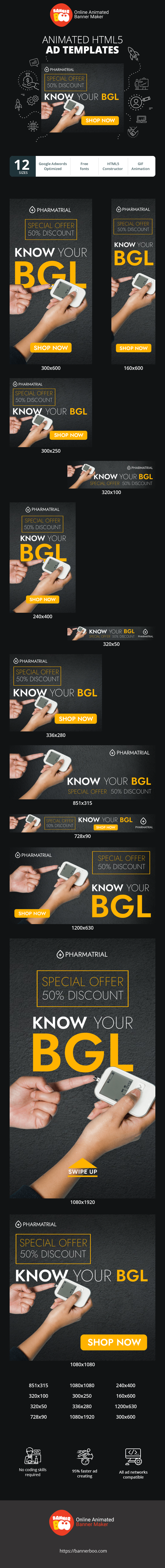 Szablon reklamy banerowej — Kenne deinen BZL — Sonderangebot 50 % Rabatt