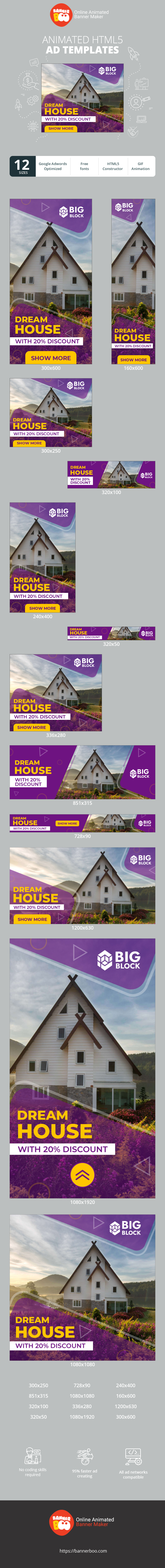 Szablon reklamy banerowej — Traumhaus — mit 20 % Rabatt