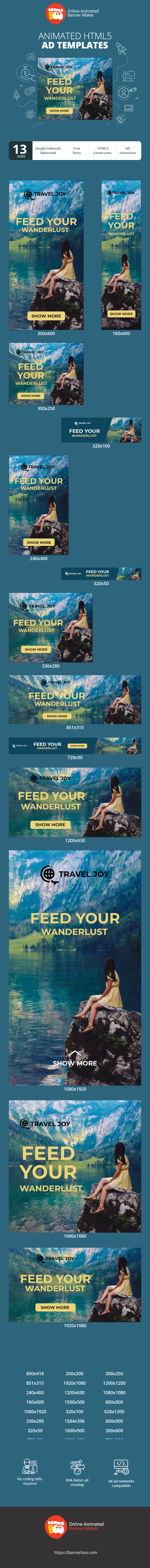 Banner ad template — Feed Your Wanderlust — Travel