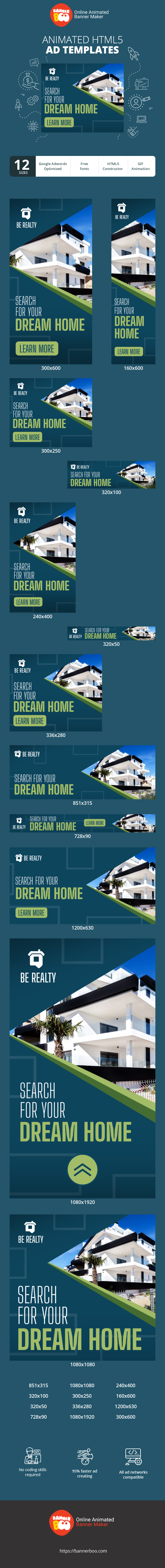 Szablon reklamy banerowej — Suche nach Ihrem Traumhaus — Immobilien