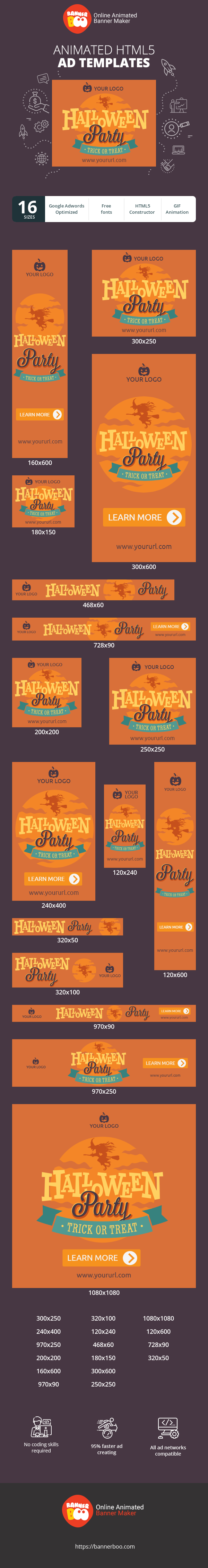 Szablon reklamy banerowej — Halloween-Party — Süßes oder Saures