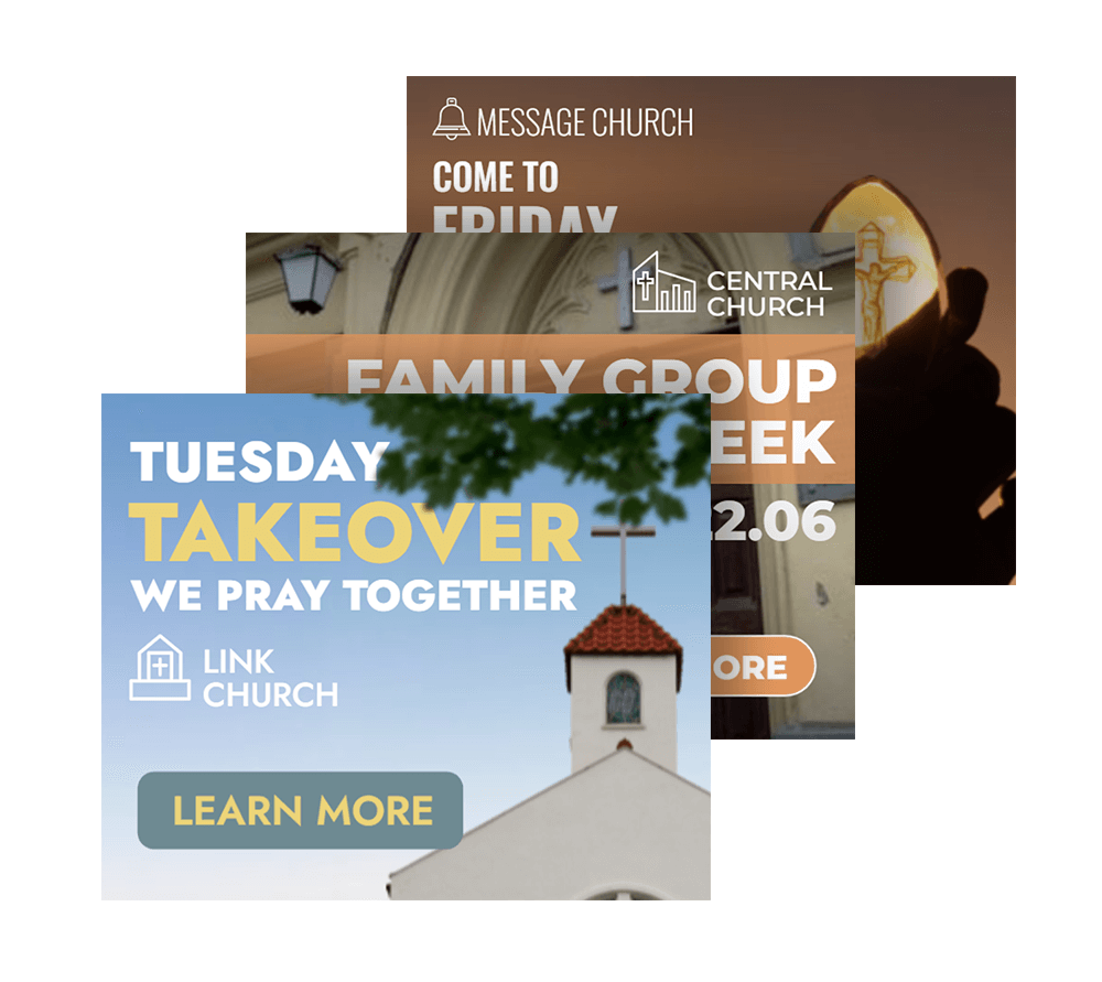 Animated templates of banners of religious organizations 