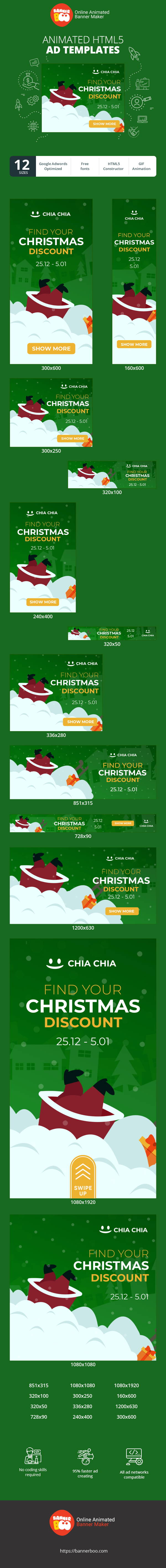 Szablon reklamy banerowej — Finde deinen Weihnachtsrabatt — 25.12 - 5.01