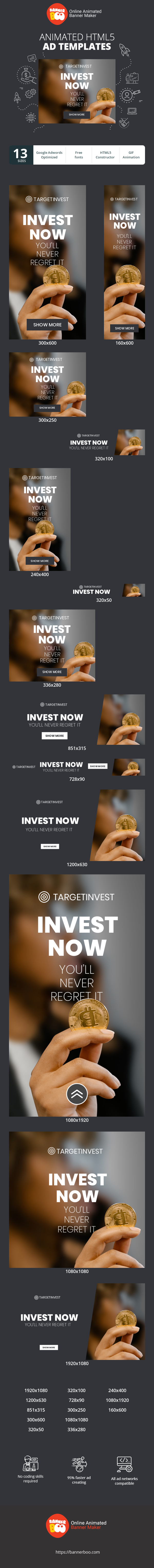 Banner ad template — Invest Now — You'll Never Regret It
