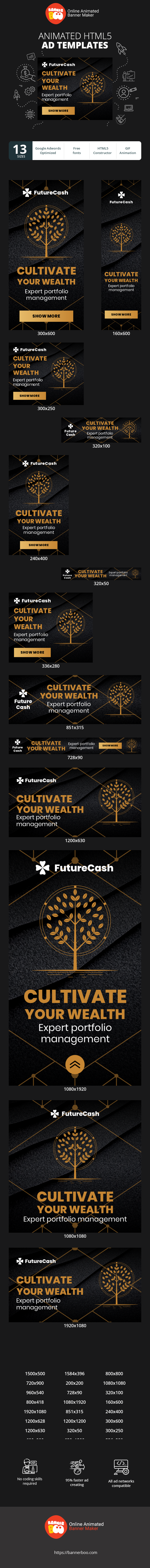 Шаблон рекламного банера — Cultivate Generational Wealth — Expert Portfolio Management For High-Net-Worth Individuals