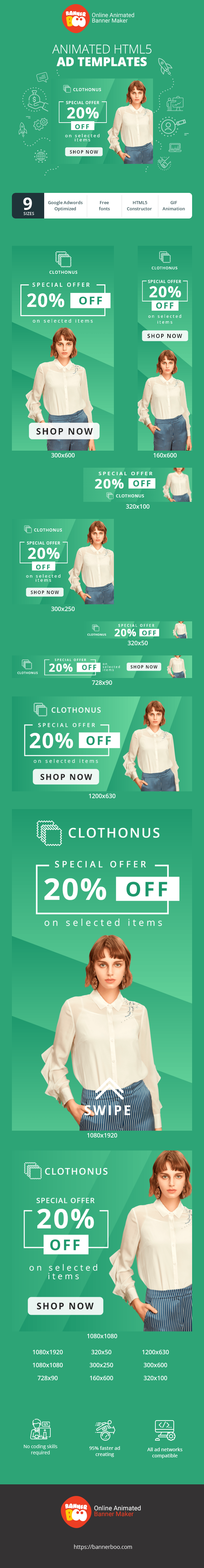 Banner ad template — Special Offer on Selected Items — Fashion Sales & Deals