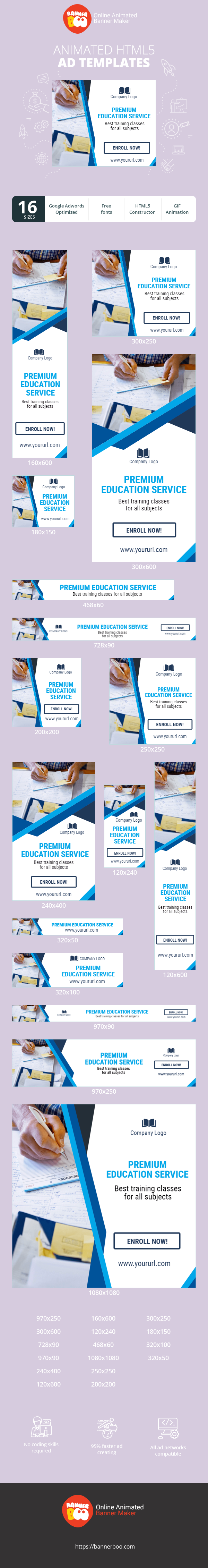Szablon reklamy banerowej — Premium-Bildungsdienst