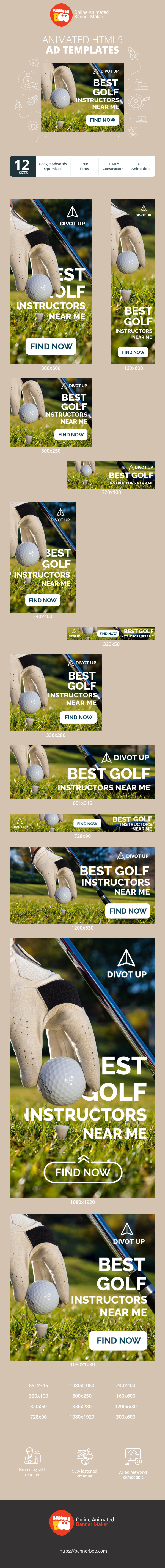 Banner ad template — Best Golf Instructors — Near me