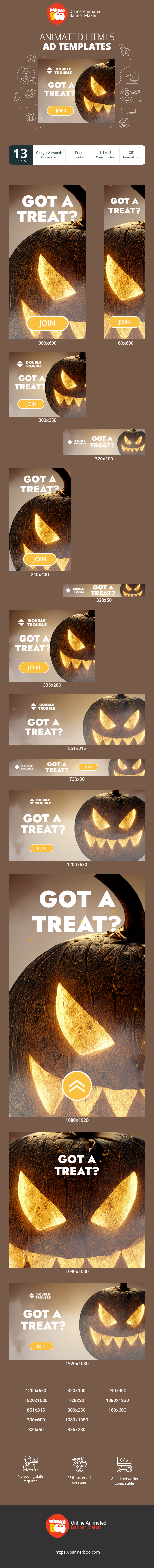Szablon reklamy banerowej — Hast du ein Leckerli? — Halloween