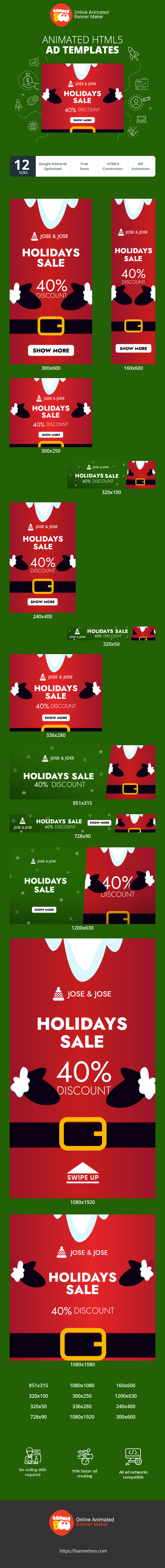 Szablon reklamy banerowej — Wyprzedaż świąteczna — 40% zniżki