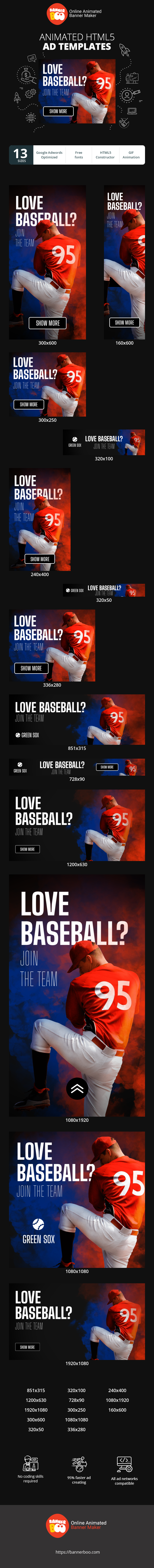 Szablon reklamy banerowej — Liebst du Baseball? — Werde Teil des Teams