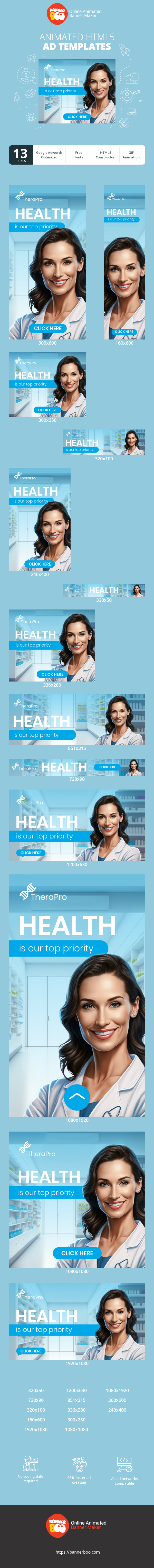 Szablon reklamy banerowej — Gesundheit — Unsere oberste Priorität