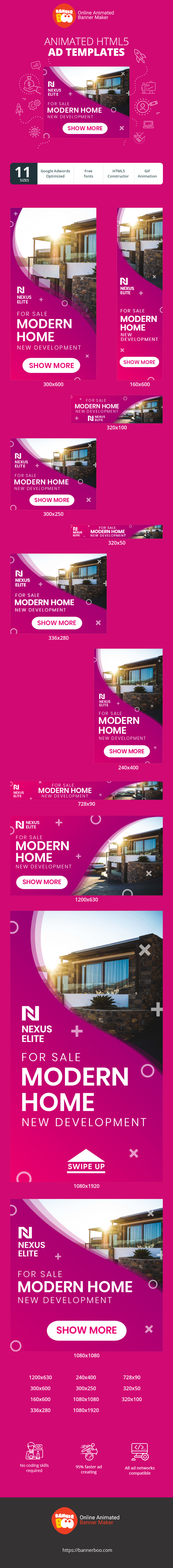 Szablon reklamy banerowej — Modernes Haus — Neubau zum Verkauf