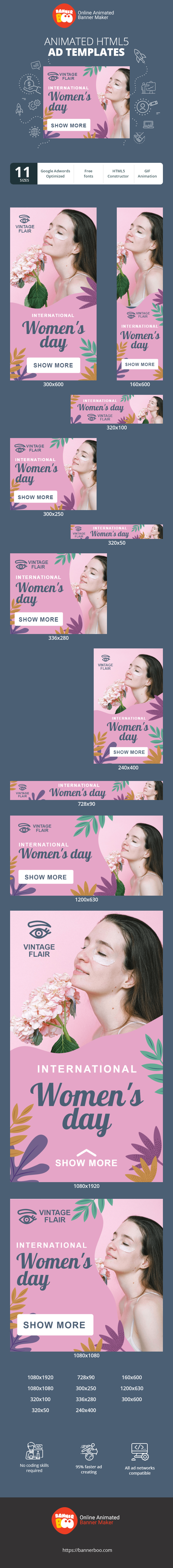Szablon reklamy banerowej — Międzynarodowy Dzień Kobiet — 8 marca
