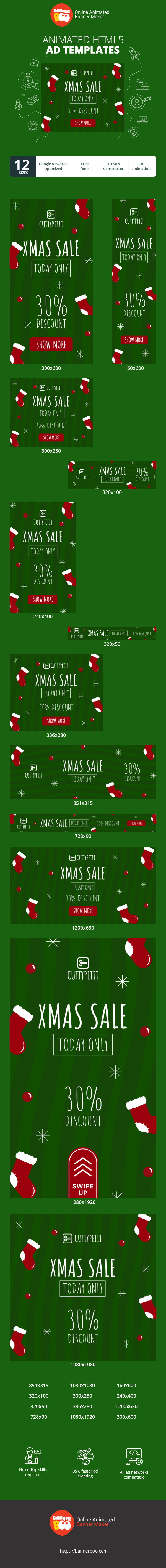 Szablon reklamy banerowej — Wyprzedaż świąteczna — Tylko dzisiaj 30% zniżki