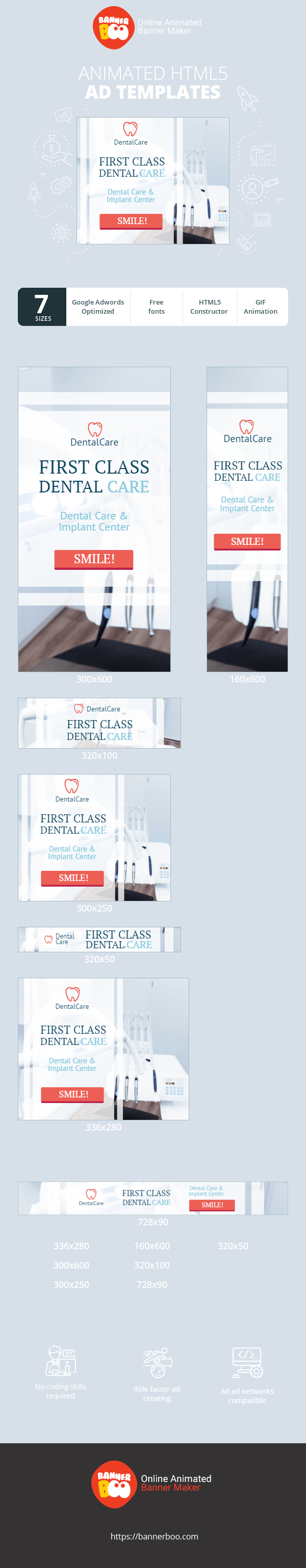 Banner ad template — First Class Dental Care