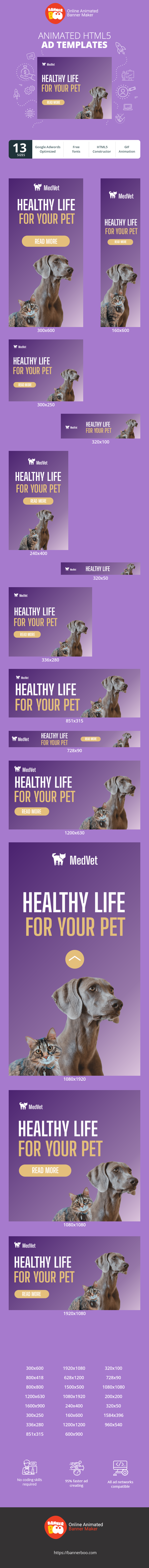 Banner ad template — Healthy Life — For Your Pet