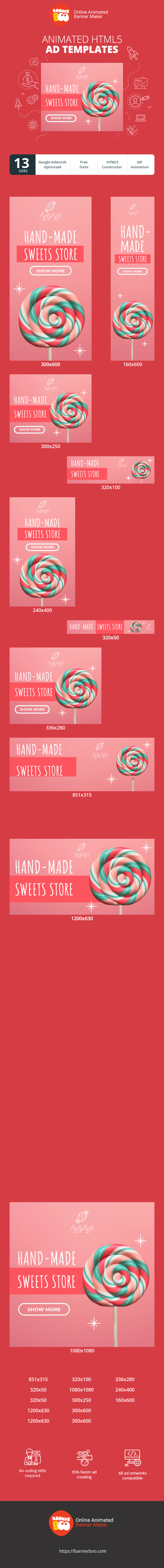 Banner ad template — Hand-Made — Sweets Store