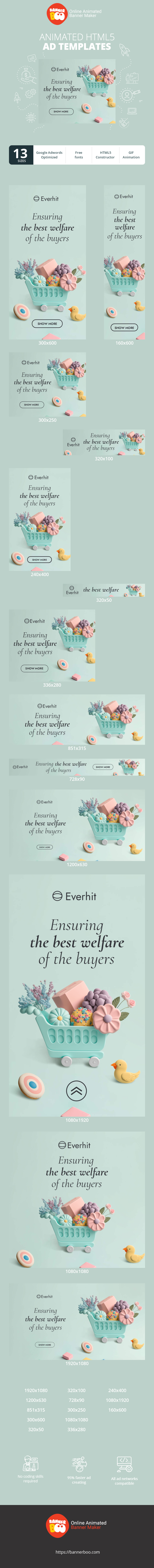 Banner ad template — Ensuring The Best Welfare Of The Buyers — E-Commerce