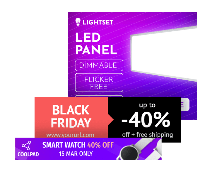 E-commerce promocyjne szablony banerów GIF