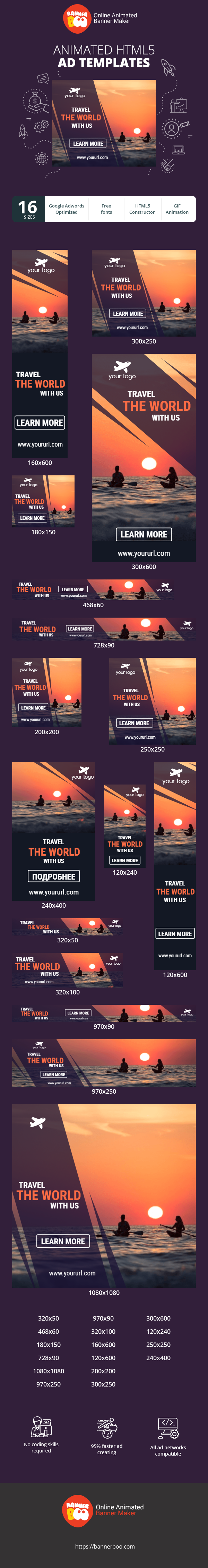 Szablon reklamy banerowej — Reisen Sie mit uns um die Welt!