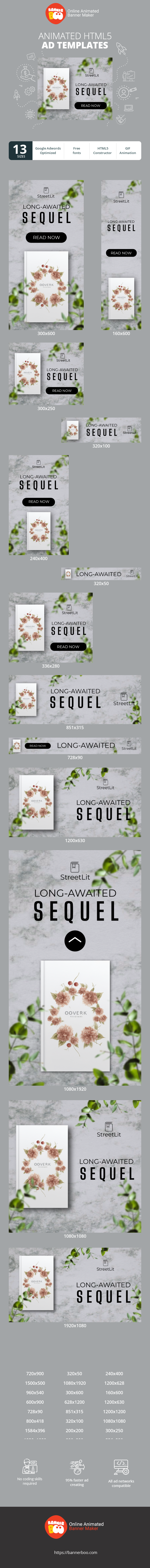 Banner ad template — Long-Awaited Sequel — Books & Magazines