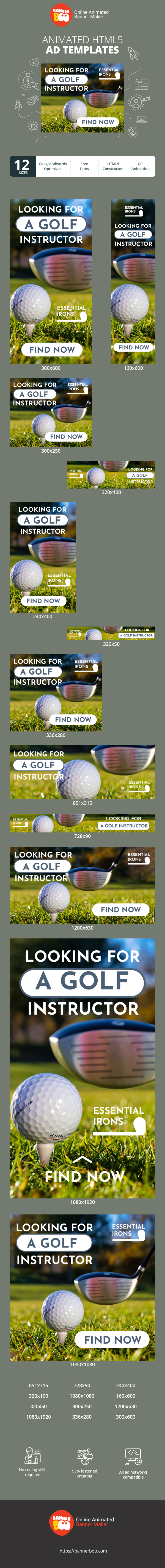 Banner ad template — Looking For A Golf Instructor — Golf Club