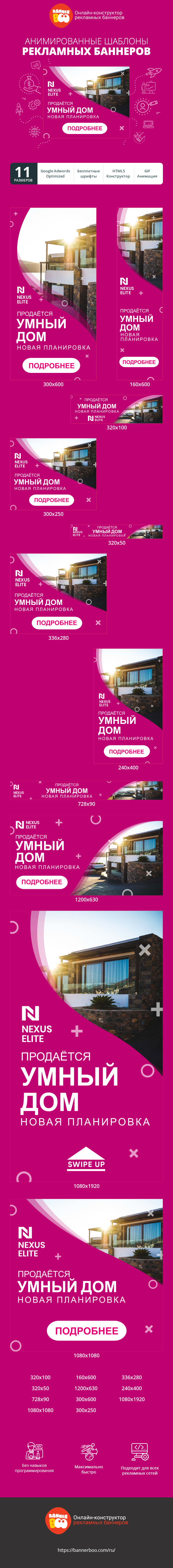 Шаблон рекламного баннера — Продаётся — умный дом новая планировка
