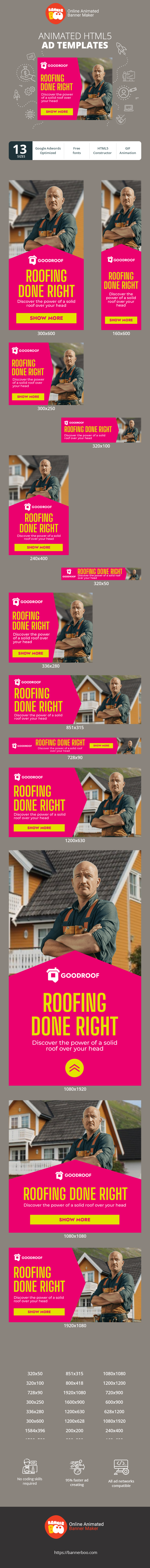 Banner ad template — Roofing Done Right — Discover The Power Of A Solid Roof Over Your Head