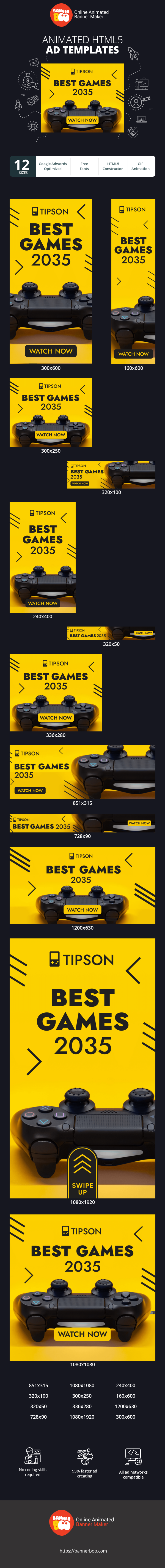 Banner ad template — Best Games 2035 — Game Blog