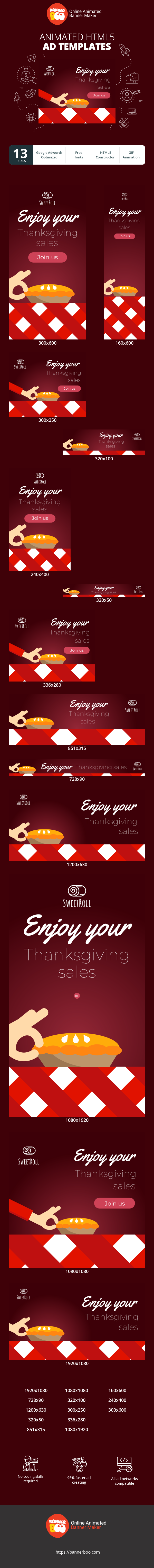 Banner ad template — Enjoy Your Thanksgiving Sales — Holiday