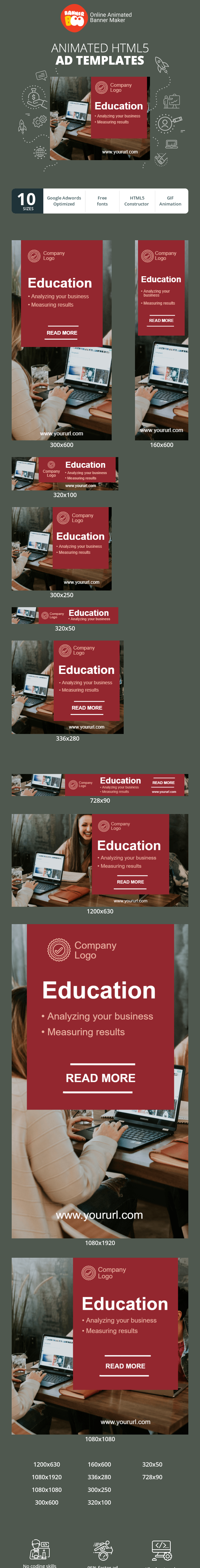 Banner ad template — Education — Analyzing your business