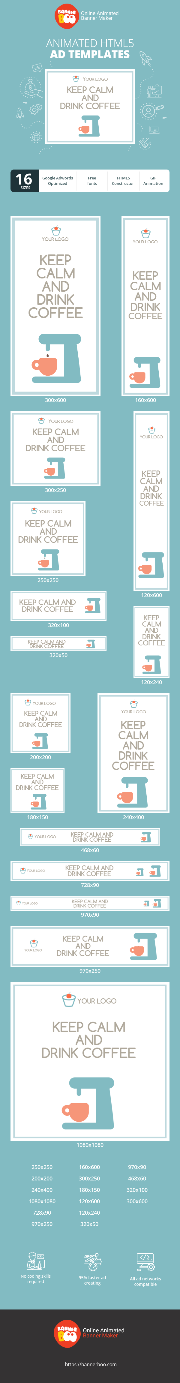 Banner ad template — Keep calm and drink coffee