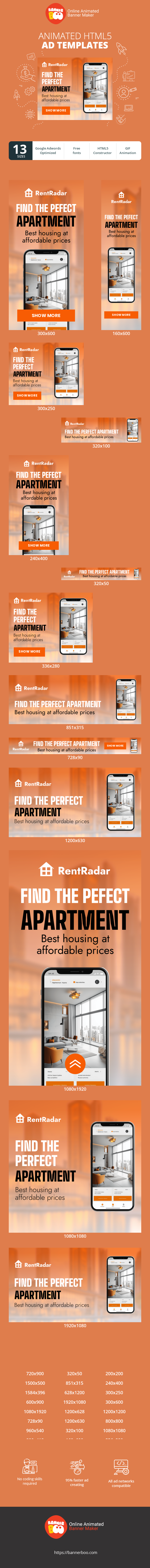 Banner ad template — Find The Perfect Apartment — Best Housing At Affordable Prices