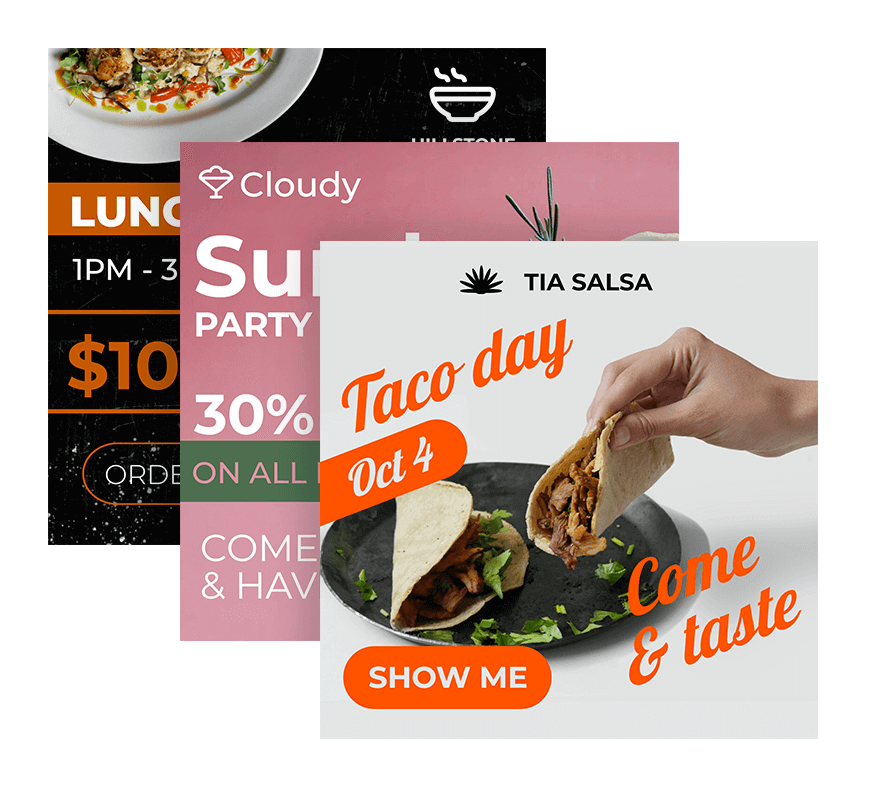 Restaurant Social Media Banner Vorlagen