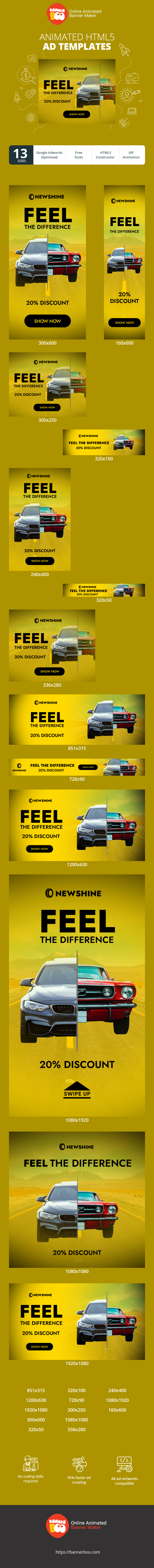 Szablon reklamy banerowej — Poczuj różnicę — 20% zniżki