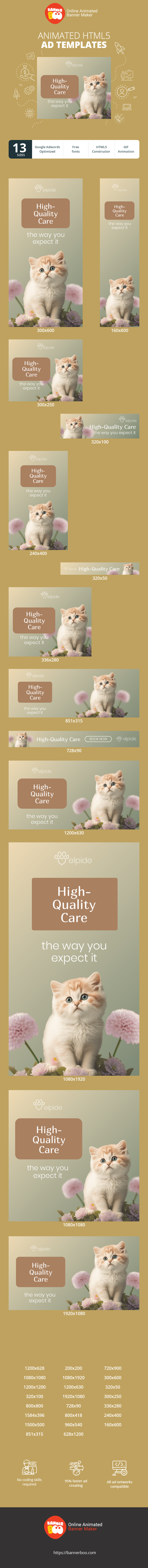 Szablon reklamy banerowej — Opieka wysokiej jakości — tak, jak oczekujesz