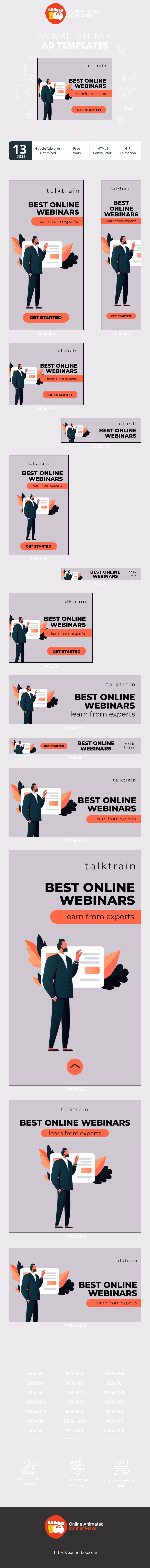 Szablon reklamy banerowej — Beste Online-Webinare — Lernen Sie von Experten