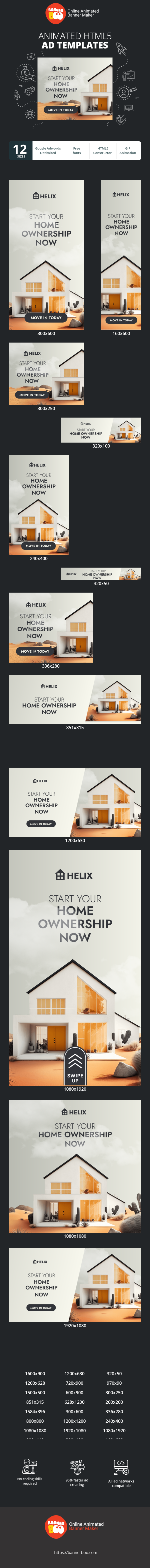 Banner ad template — Start Your Home Ownership Now — Real Estate