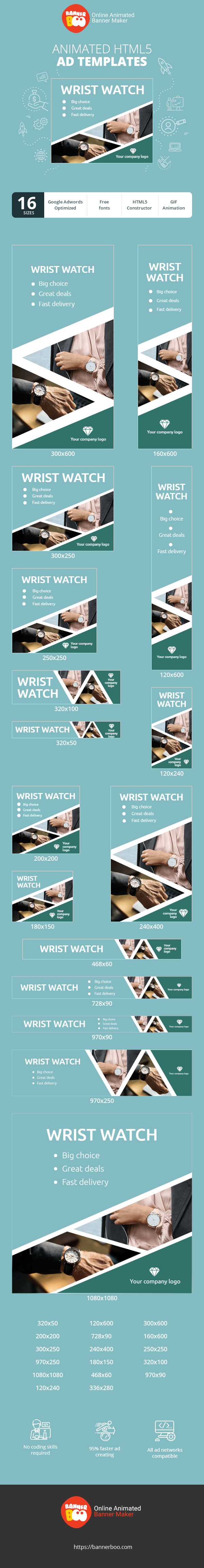 Banner ad template — Wristwatch — Free Shipping and Fast Delivery