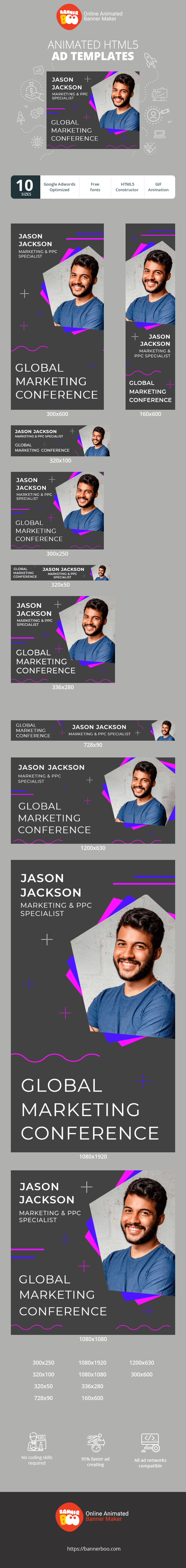 Banner ad template — Global Marketing Conference — Marketing & PPC Specialist