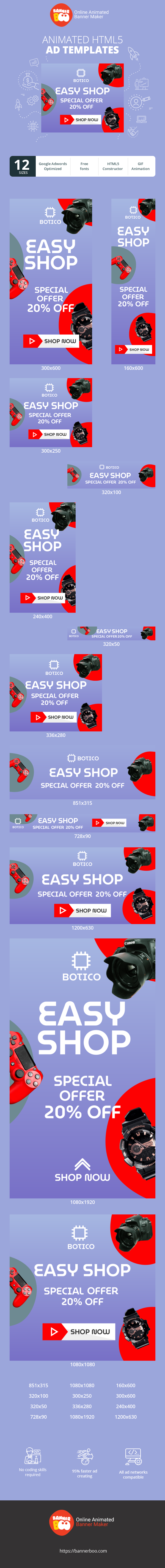 Шаблон рекламного банера — Easy Shop — Спеціальна пропозиція знижка 20%
