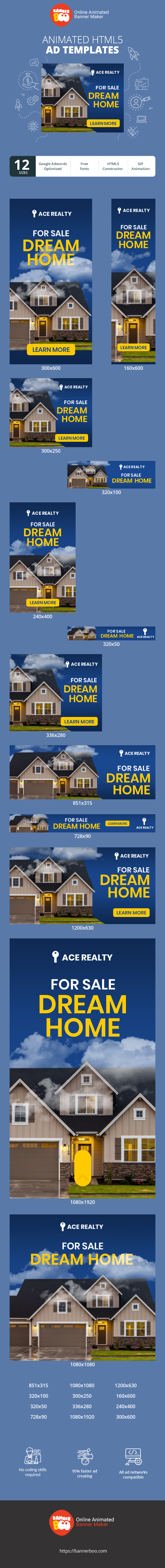 Banner ad template — For Sale Dream Home — Property