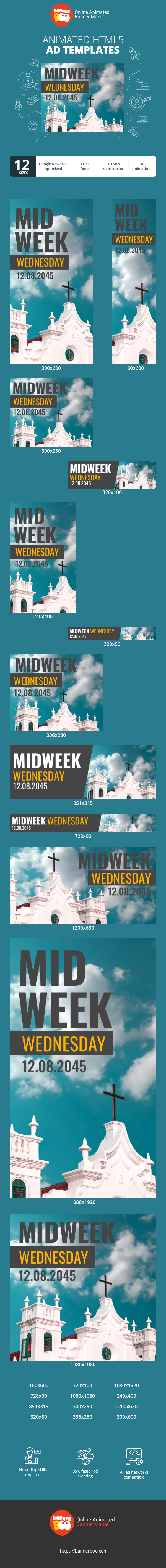 Banner ad template — Midweek Wednesday — 12.08.2045 Church