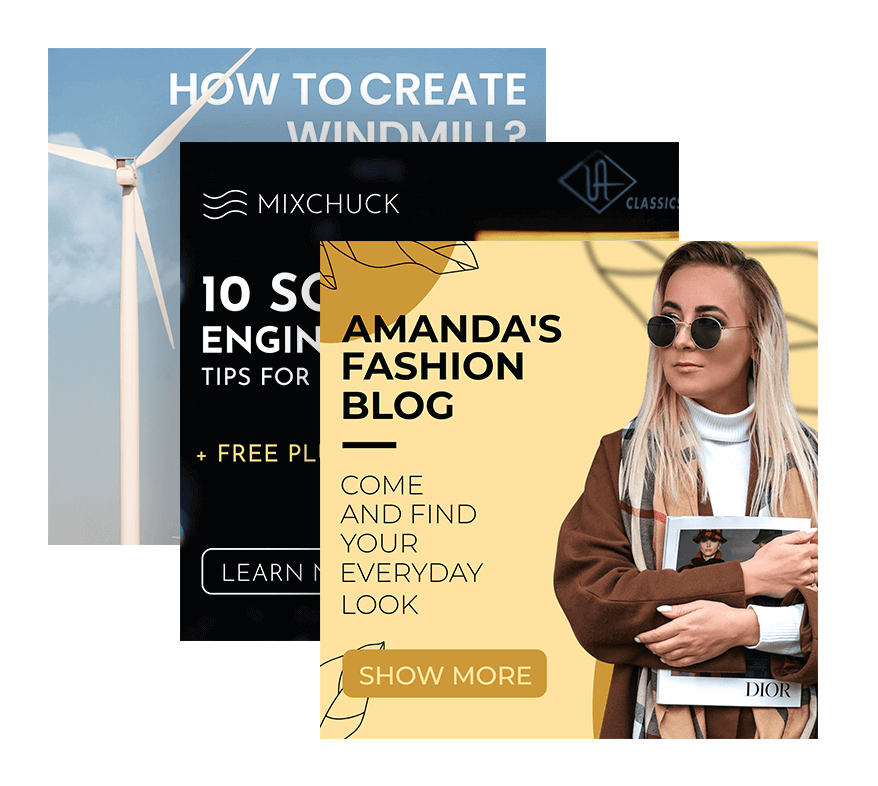 Lifestyle blog ad banner GIF templates