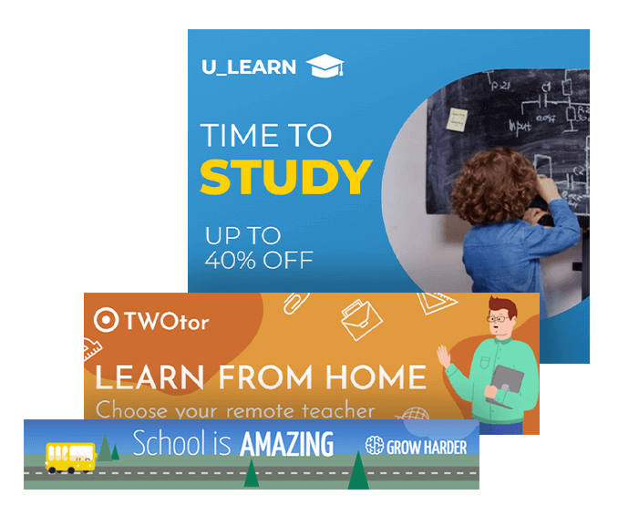 GIF educational banner ad templates