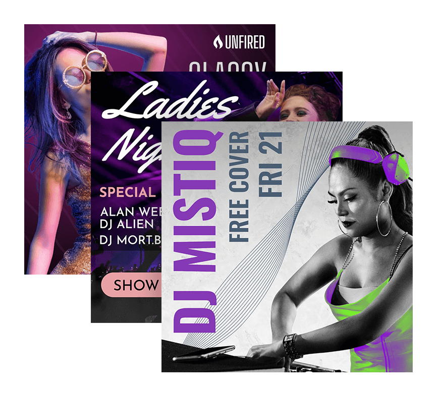 Social media banner templates for the entertainment industry